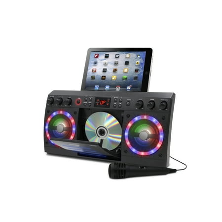 iKaraoke KS303B-BT Bluetooth CD&G Karaoke System with Multi Color Lighting Effect,
