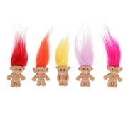 5PCS Mini Troll Dolls, Vintage Trolls Lucky Doll Mini Troll Dolls for School Project, Arts Crafts, Party Favors