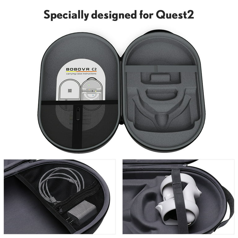 BOBOVR C2 Carrying Case compatible with Quest 2 Quest 3 Pico4 Strap and  Controller, Durable Travel Protection 