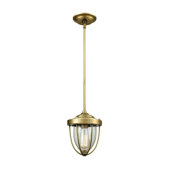 Elk Home 7-Inch Wide Sturgis Mini Pendant, Transitional, Satin Brass
