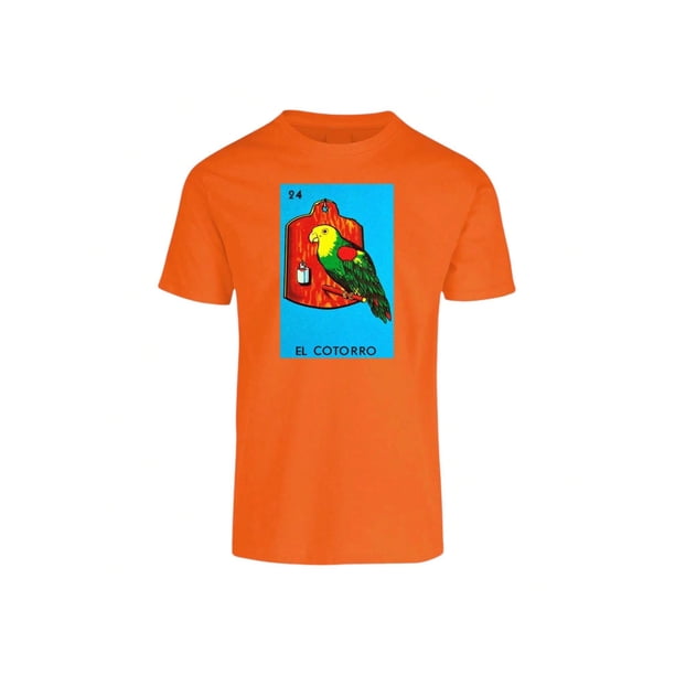 Playera El Cotorro De La Loteria Nacional Tradicion Mexicana Color Anaranjado Talla Mediana Marca Emil SaEs