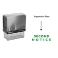 thumbnail image 1 of eloria Second Notice Self Inking Rubber Stamp Business Custom Stamp Office Stationary, Color: Green Ink, 1 of 1