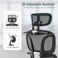 thumbnail image 6 of Hforesty Ergonomic Office Chair, High Back Mesh Computer Chair with Footrest, Coat Hanger, Dynamic Lumbar Support,Black, 6 of 9