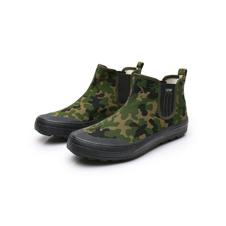 

SIMANLAN Men Liberation Shoe Slip On Casual Shoes Comfort Canvas Sneakers Work Rubber Sole Training Non-Slip Army Green Camouflage 6