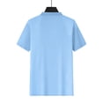 thumbnail image 6 of Men's Waffle Knit Polo Shirt Short Sleeve Collared Casual T-Shirt Comfortable & Breathable For Summer Daily Wear Stylish Tops,Light Blue,XXL, 6 of 6