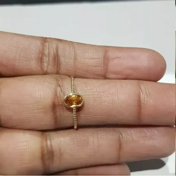 925 Sterling Silver Certified Natural Yellow Sapphire Handmade Ring