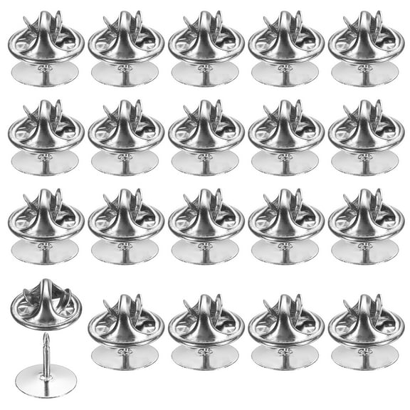 50Pairs Metal Locking Pin Backs, Butterfly Clutch Tie Tacks Pin, Silver