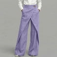 thumbnail image 2 of Admvng Womens Linen Pants Wrap Wide Leg Casual Summer Office formal Full Length Trousers with Pockets, 2 of 6