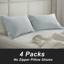 PiccoCasa 4 Pcs Pillowcases Soft Microfiber Pillow Shams King Light Grey
