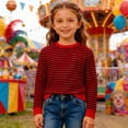 thumbnail image 5 of WOYY Little Boys Striped Long Sleeve T-Shirt Unisex Casual Crew Neck Tshirt, Sizes 3-14, 5 of 5