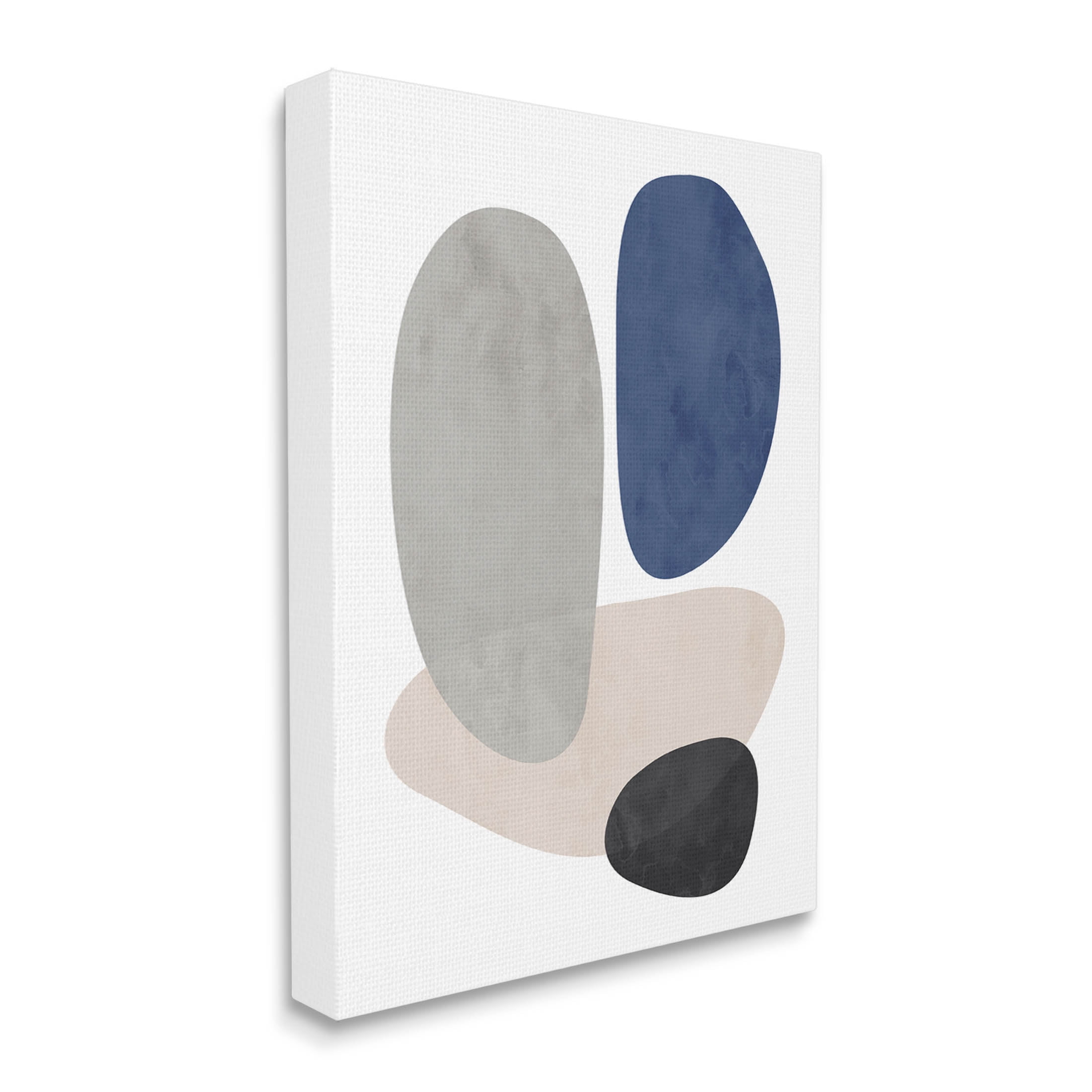 Contemporary Round Blue Accent Abstract Graphic Art Gallery Wrapped Canvas Print Wall Art