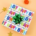 Colorful Happy Birthday Wrapping Paper 3 Large Sheet Gift Wrapping