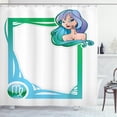 thumbnail image 1 of Zodiac Virgo Shower Curtain, The Sixth Sign from the Series of Zodiac Frames in Cartoon Style with a Girl, Fabric Bathroom Set with Hooks, 69W X 84L Inches Extra Long, Multicolor, by Ambesonne, 1 of 3