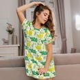 thumbnail image 3 of Fotbe crocodile and duck Pattern Women's Cotton Nightgown Sleepwear Short Sleeves Shirt Casual Print Sleepdress, 3 of 6