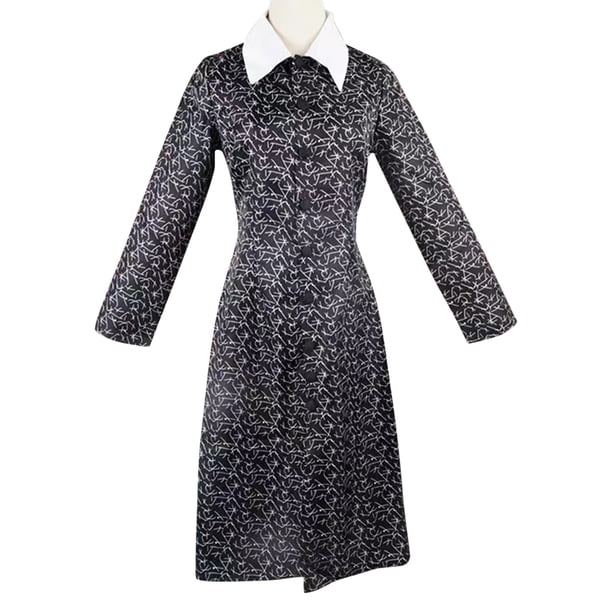 Ropa De La Familia Addams Porque Falda negra estilo académico Miércoles con botones Vestido negro para niñas L Ehuebsd libre de BPA