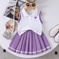 thumbnail image 7 of PRfgtbd Little Girls Clothes Summer Outfits Sleeveless Polo Shirt Tank Tops Pleated Skirt 2 Piece Set Casual Preppy Style Kids Clothing Cute Girl Clothing Set, 7 of 7
