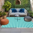 thumbnail image 2 of Modern Striped Outdoor Rug for Patio/Deck/Porch, Non-Slip Large Area Rug 6 x 9 Ft, Geometric Abstract Minimalist Indoor Outdoor Rugs Washable Area Rugs, Reversible Camping Rug Carpet Runner, 2 of 8