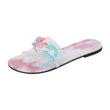 

Borniu Summer Sandals For Women Flat Slip On Sandals Roman Shoes Open Toe Casual Sandals