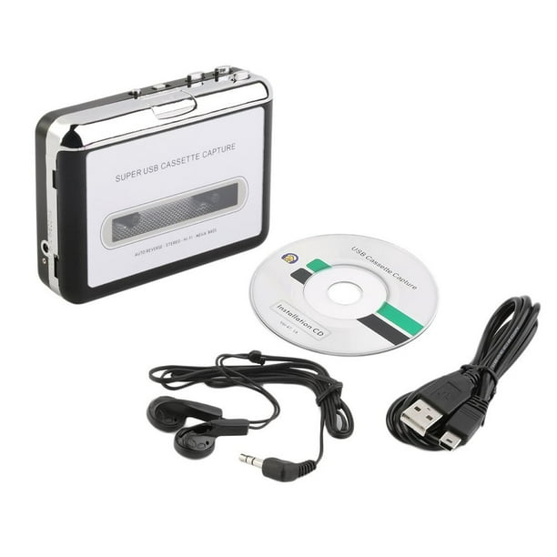 Cassette USB vers PC convertisseur de bande vers MP3 lecteur de musique mp3  convertisseur de commutateur de CD Capture Audio lecteur de musique avec  casque 