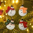 thumbnail image 2 of 4pcs Metal Snowman Christmas Ornaments for Christmas Tree Decoration Rustic Snowman Christmas Hanging Ornament Xmas Holiday Decor, 2 of 6