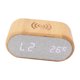 thumbnail image 4 of Reloj despertador de Madera BuyWeek con carga inalámbrica por USB, 4 of 12