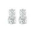 thumbnail image 4 of Two Stone CZ Solitaire Stud Earring 14k White Gold Finish Glitz Design, 4 of 4