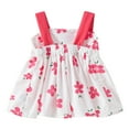 thumbnail image 6 of IROINNID Toddler Baby Girl's Summer Sleeveless Suspender Sundress Cute Floral Print Slip Dress with Bowknot Princess Dress, 6 of 7