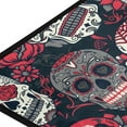 thumbnail image 4 of Day Dead Sugar Skulls Kitchen Mats Washable Long Floor Runner Rug Non-Slip Fatigue Area Rugs Red Floral Absorbent Doormat Cushioned for Farmhouse Home Bath Indoor Outdoor Decor 39"x20", 4 of 6