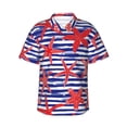 thumbnail image 2 of Picia Sea Stars Gentle Cotton Regular Fit Short Sleeve Casual Hawaiian Shirt for Men-3X-Large, 2 of 9