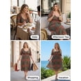 thumbnail image 6 of Plus Size Midi Dress for Women Casual, Boho Printed Empire Waist Dress with Half Sleeves Flowy A Line Dress, 6 of 7