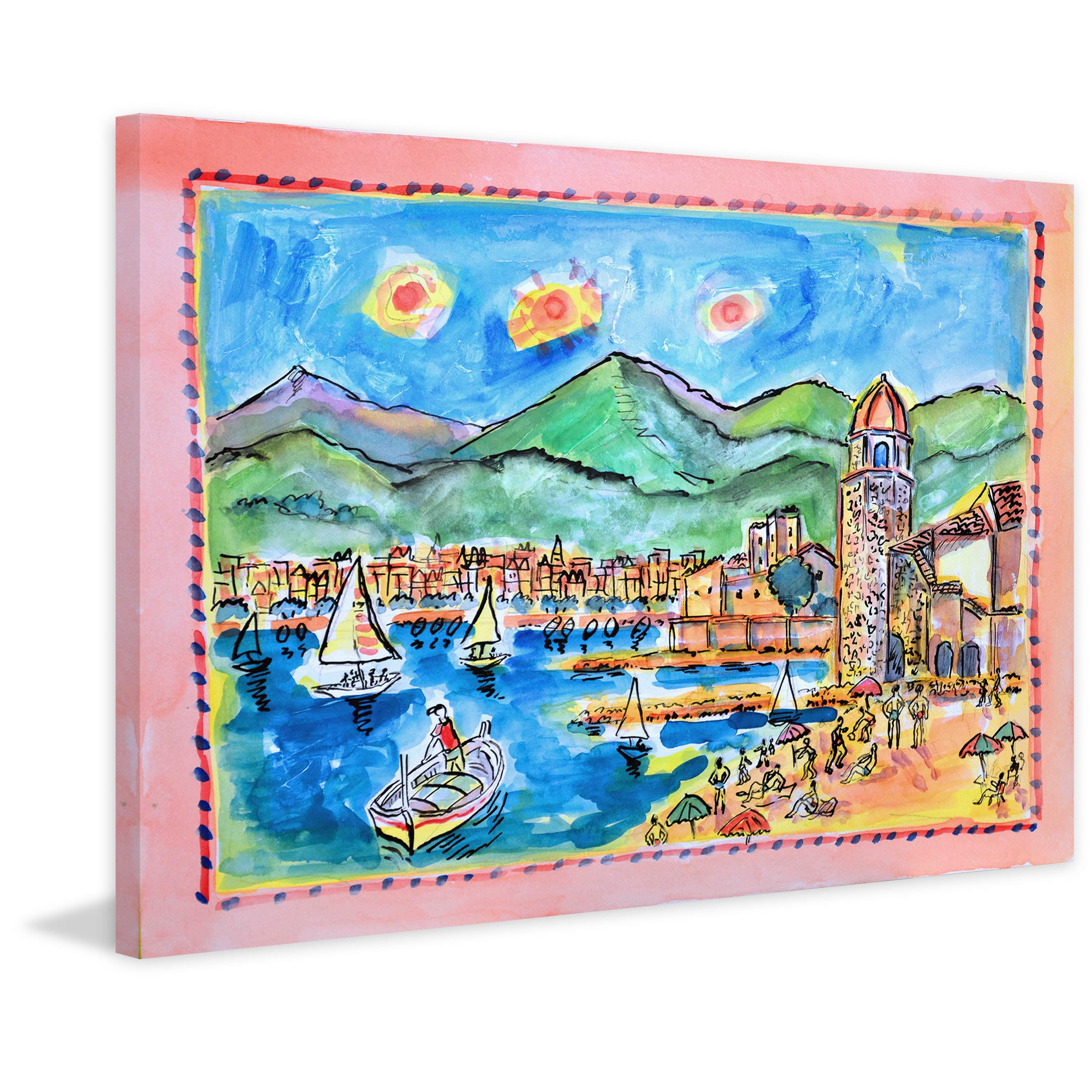 Marmont Hill "Collioure France" by Wayne Ensrud Painting Print on Canvas