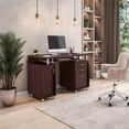thumbnail image 2 of Techni Mobili Engineered Wood Computer Desk w/CPU Stand Compartment in Chocolate, 2 of 11