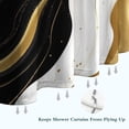 thumbnail image 6 of Black White Gold Marble Pattern Shower Curtain 72"x84" ,Bathroom Decorative Shower Curtains Set with 12 Hooks,Modern Waterproof Washable Shower Curtain, 6 of 6
