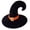 Orange, variant on Wizard Hat Gold Velvet Curved Hook Tip Silver Buckle Breathable Lightweight Costume Styling Accessory Unisex, Black