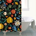 thumbnail image 3 of Floral Pattern 84x72in Shower Curtain,Bathroom Decorative Shower Curtains Set with 12 Hooks,Modern Waterproof Washable Shower Curtain, 3 of 4