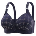 thumbnail image 3 of Sakmal Everyday Bras for Older Women Jelly Bralette Stretch Blue Ladies T-Shirt Bra 2X, 3 of 4