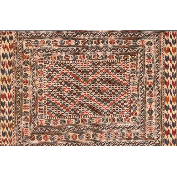Ahgly Company Machine Washable Indoor Rectangle Traditional Sandy Brown Area Rugs, 5' x 7'