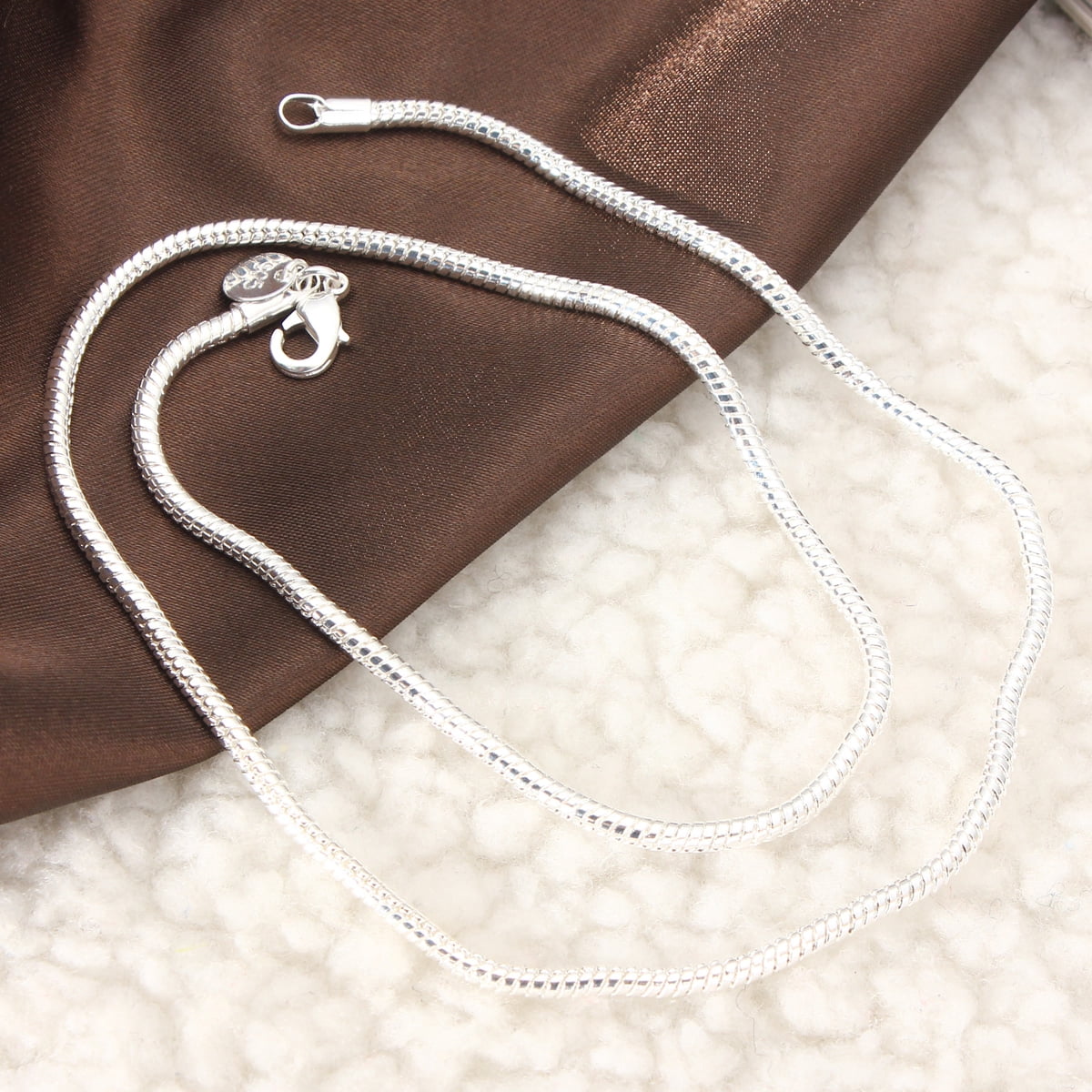 925 Sterling Silver Snake Chain Necklace 3MM 16'', Jewelry 18'', 20'',22'',24'' Stunning