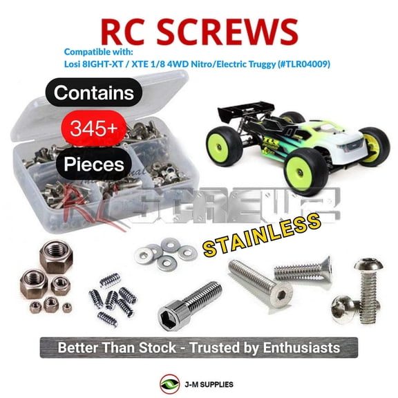 RCScrewZ Stainless Screw Kit los126 for Losi 8IGHT-XT / XTE 4WD 1/8th (#TLR04009) | SET