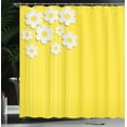 thumbnail image 4 of Ambesonne Yellow Shower Curtain, Cartoon Spring Flowers, 69"Wx70"L, Yellow White, 4 of 5