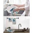 thumbnail image 6 of Octopus Coastal Kitchen Dish Towels for Drying Dishes Set of 4, Summer Beach Ocean Coral Wooden Waffle Weave Microfiber Terry Hand Tea Bathroom Towels Quick Dry & Absorbent Towel 15.7x23.6, 6 of 7