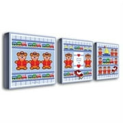 Trademark Art "Boys Love Toys" Canvas Art by Grace Riley, 3-Piece Panel Set, 14x14