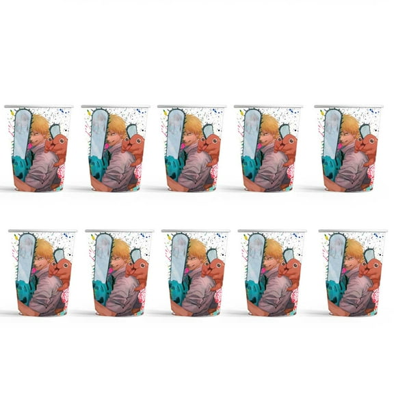 Chainsaw Man Birthday Party Supplies Cups Tableware Disposable Paper Mouthwash Drinking Cups