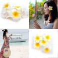 thumbnail image 5 of 100 Pack White Foam Hawaiian Frangipani Artificial Plumeria Flower Petals Cap Ha, 5 of 5