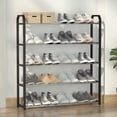 thumbnail image 1 of Zapatero de 5 niveles, Zapatero de acero inoxidable, Organizador de zapatos apilable de fácil de montar, Zapatera Rack de 5 Niveles para 10 Pares Zapatos (Negro), 1 of 4