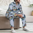 thumbnail image 7 of Naloa Police Car Men’s Pajamas Set - Long Sleeve Button Down Sleep Shirt and Pajama Bottoms Sleepwear Set-Small, 7 of 7