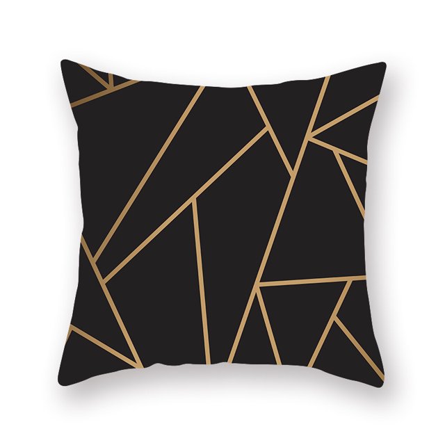 CAROOTU Housse de Coussin Motif Noir et Or Moderne Géométrique Décoratif