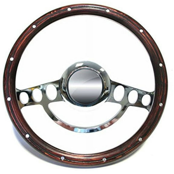 1974 to 1994 GMC C/K Series, Suburban, Jimmy Chrome & Wood Steering Wheel Kit