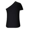thumbnail image 4 of Womens One Shoulder Tank Tops Summer Going Out Solid Tops Asymmetrical Sleeveless Shirts, 4 of 6