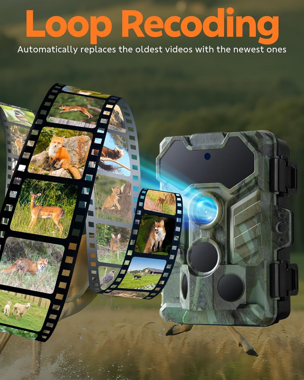 CAMPARK WiFi Trail Camera with Night Vision Motion Detection Waterproof IP66 32MP 1080P Game Camera for Hunting